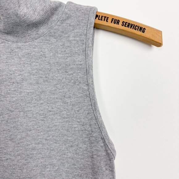 ZARA Women’s Cropped Sleeveless Mock Neck Tank Grey Size Small - Picture 2 of 3